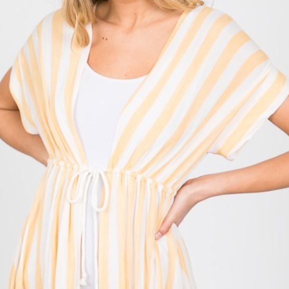 Yellow Striped Kimono Top - Picture 4 of 4